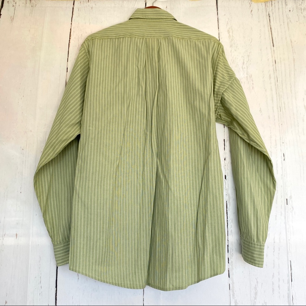 BROOKS BROTHERS Green Striped Button Up Shirt 15.5 - Picture 2 of 12